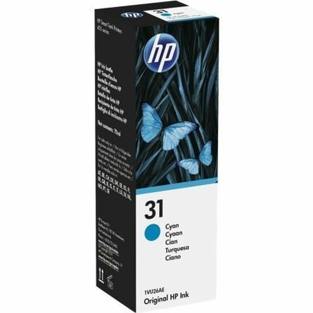 Encre pour Recharger des Cartouches HP Cyan 70 ml