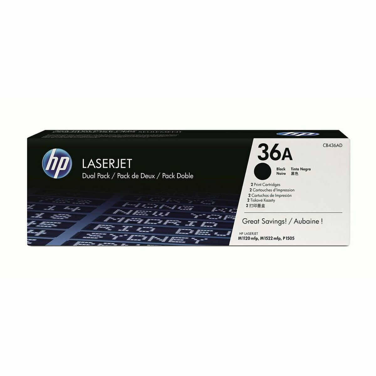 Toner HP 36A - CB436AD Schwarz (2 Stück)