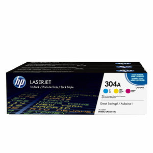 Toner HP Pack de ahorro de 3 cartuchos de tóner original LaserJet HP 304A cian/magenta/amarillo Tricolour