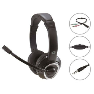 Headphones with Microphone Conceptronic POLONA02BA Black