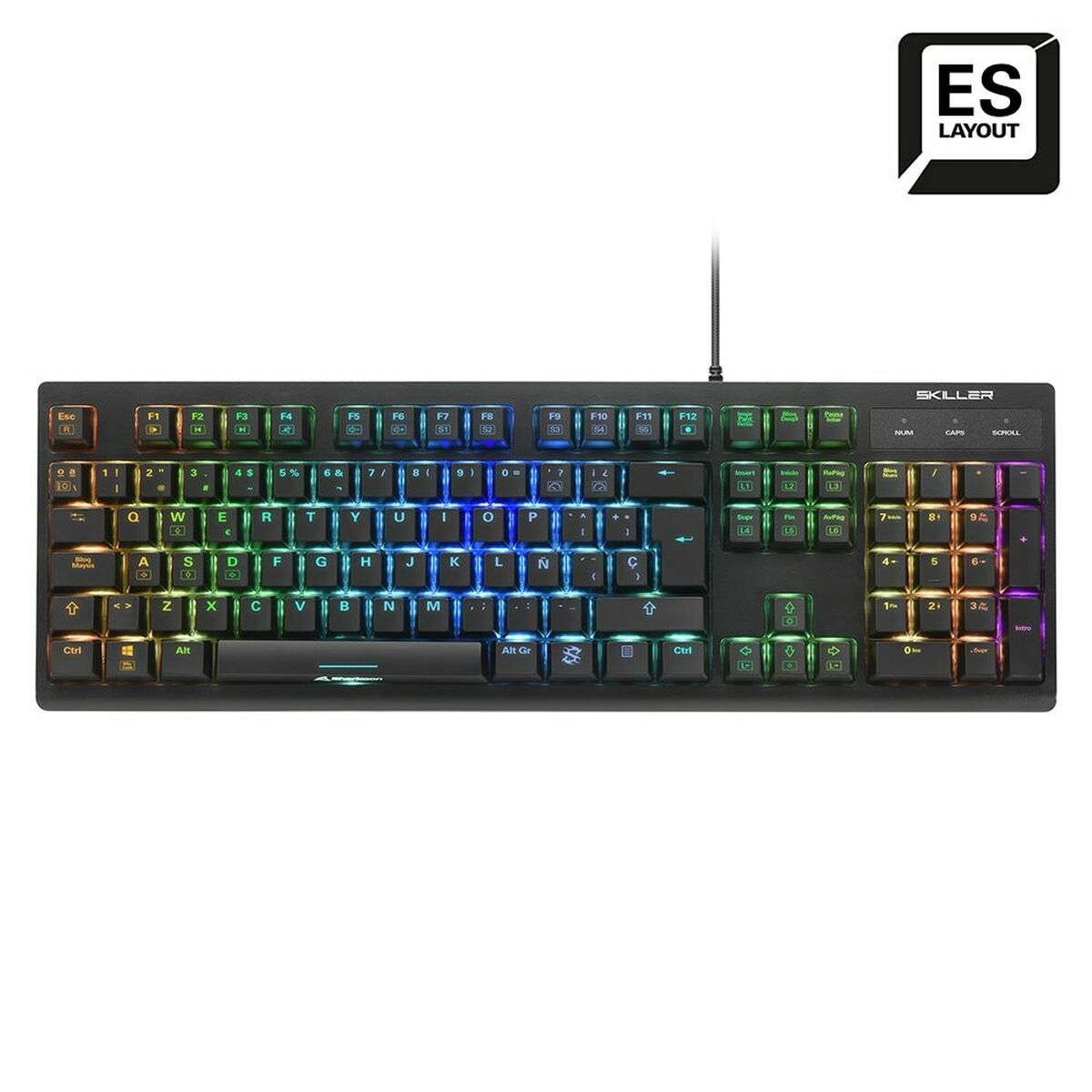 Gaming Tastatur Sharkoon 4044951030873 Schwarz Qwerty Spanisch