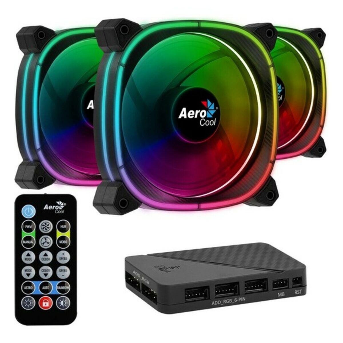 Ventilateur pour ordinateur portable Aerocool Astro 12 Pro RGB Ø 12 cm 1000 rpm ARGB LED