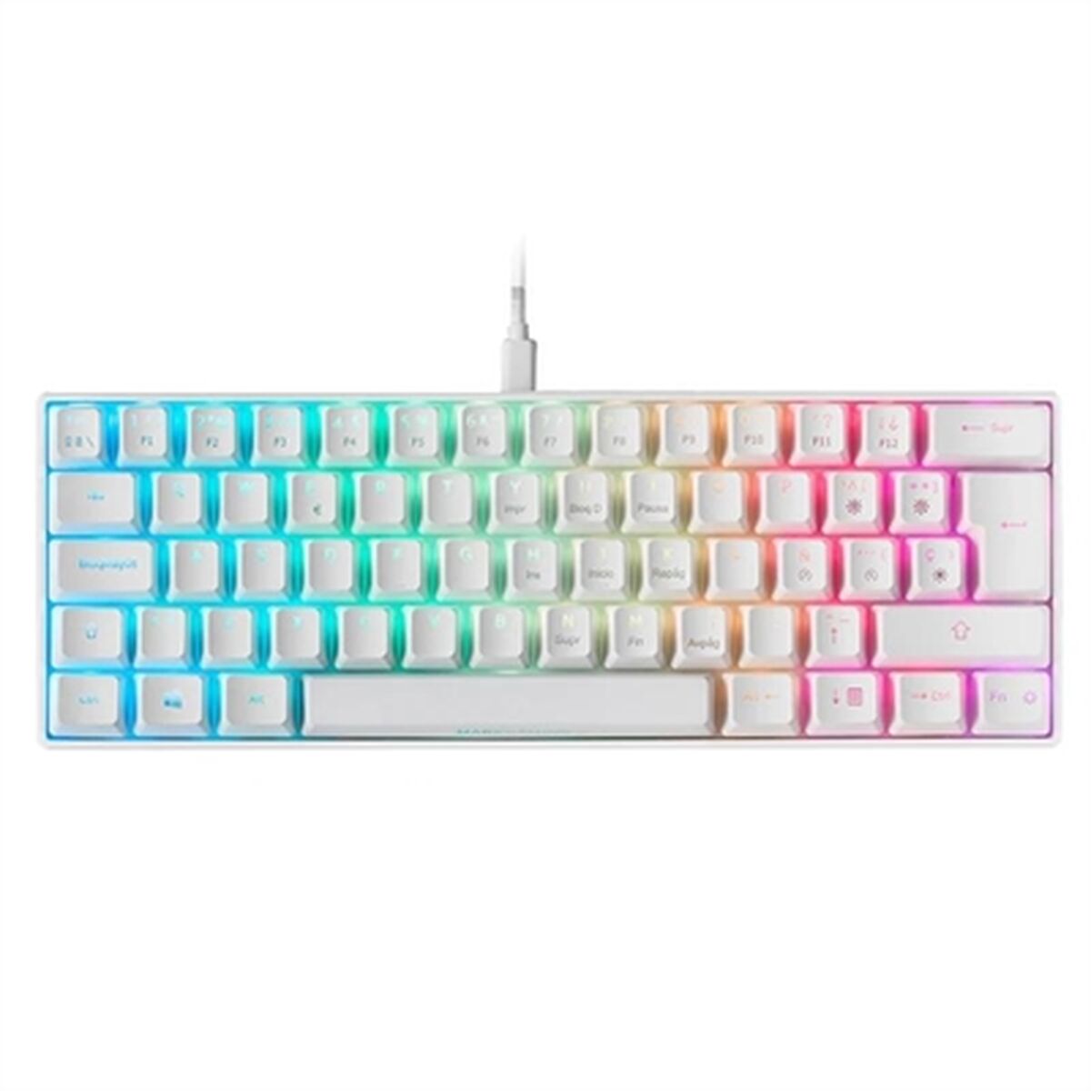 Clavier Mars Gaming MKMINI Espagnol Qwerty RGB Blanc