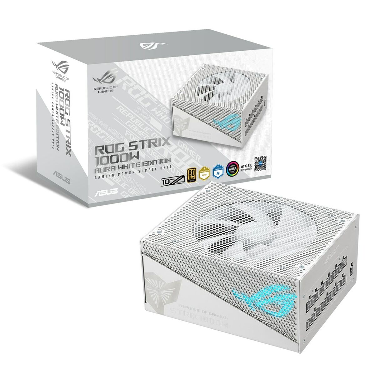 Bloc d’Alimentation Asus ROG -STRIX-1000G-AURA 1000 W 80 Plus Gold Blanc