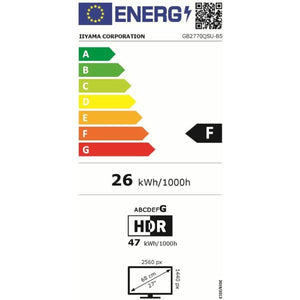 Écran Iiyama GB2770QSU-B5 27" LED IPS Flicker free 165 Hz