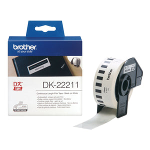 Drucker-Etiketten Brother DK-22211 29 mm Weiß Schwarz/Weiß