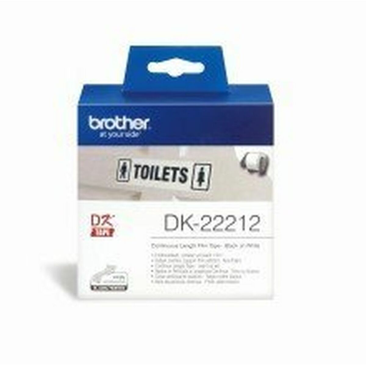 Endlos-Filmrolle Brother DK22212 Schwarz/Weiß Weiß