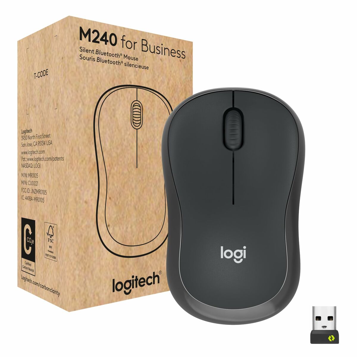 Souris sans-fil Logitech M240 4000 dpi Graphite