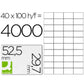 Étiquettes adhésives Q-Connect KF00574 Blanc 100 Volets 52,5 x 29,7 mm 40 Etisuettes