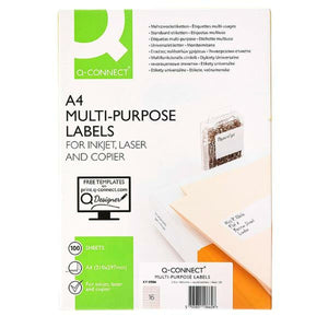 Adhesive labels Q-Connect KF01584 White 100 Sheets 99,1 x 33,9 mm