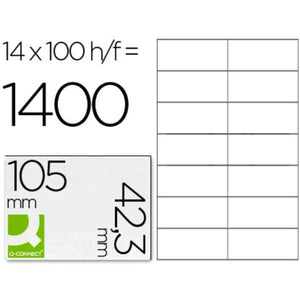 Étiquettes adhésives Q-Connect KF10656 Blanc 100 Volets 105 x 42 mm