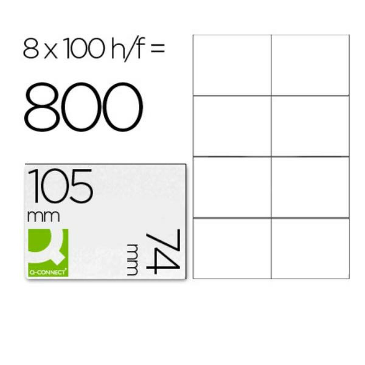 Adhesive labels Q-Connect KF10659 White 100 Sheets 105 X 74 mm