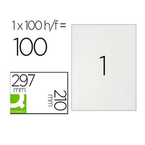 Étiquettes adhésives Q-Connect KF10664 Blanc 100 Volets 210 x 297 mm