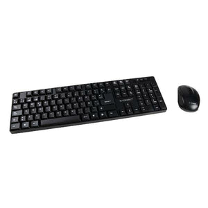 Keyboard and Wireless Mouse Q-Connect KF17988 Black Spanish Qwerty