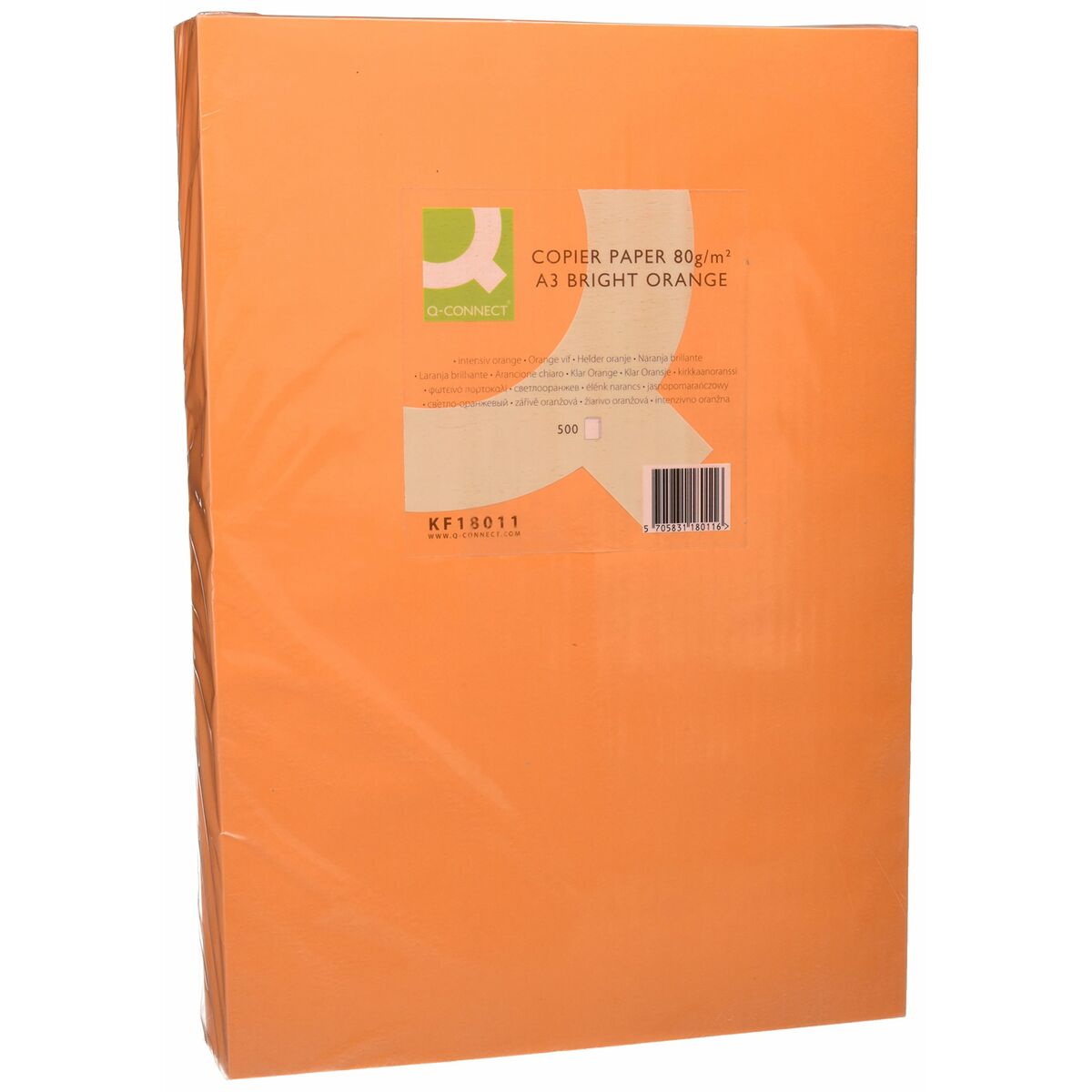 Druckerpapier Q-Connect KF18011 Orange A3 500 Blatt