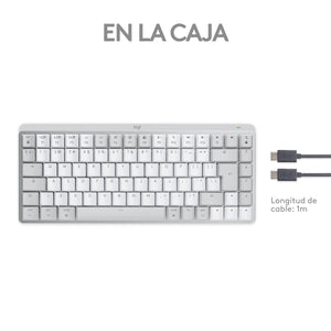 Clavier sans fil Logitech 920-010799 Anglais EEUU Blanc QWERTY Blanc/Gris