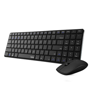 Tastatur mit Drahtloser Maus Rapoo 00192096 Schwarz