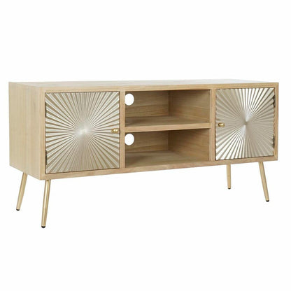 TV-Möbel DKD Home Decor 130 x 40 x 60 cm Tanne natürlich Gold Metall Holz MDF