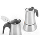 Italian Coffee Pot Black Silver Steel 9 Cups