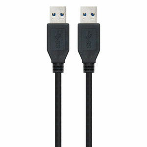 USB 3.0 A zu USB-A-Kabel NANOCABLE 10.01.1002-BK Schwarz 2 m
