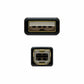 USB 2.0 A zu USB-B-Kabel NANOCABLE 10.01.1203 Schwarz 3 m (1 Stück)