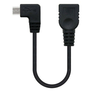 Câble USB 2.0 A vers USB B NANOCABLE CABLE USB 2.0 OTG ACODADO, TIPO MICRO B/M-A/H, NEGRO, 15 CM 15 cm Noir Prise Mâle/Prise Fem