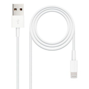 Lightning Cable NANOCABLE 10.10.0402 (1 m) White 2 m