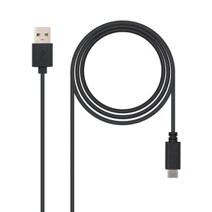 USB A zu USB-C-Kabel NANOCABLE USB 2.0, 1m Schwarz 1 m