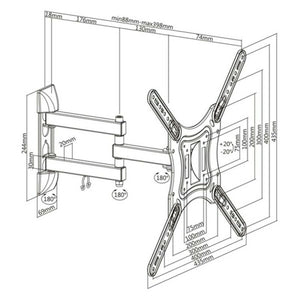 Support TV avec Bras TooQ LP6055TN-B 23"-55" 23" 30 Kg