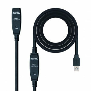 Câble Rallonge à USB NANOCABLE 10.01.0312 Noir 10 m
