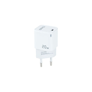 Wall Charger TooQ Cargador de Pared USB-C PD20W, Blanco White 20 W