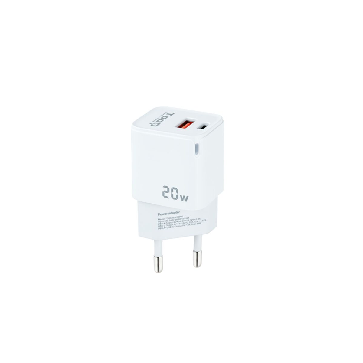 Wall Charger TooQ TQWC-QCPD20WT White 20 W