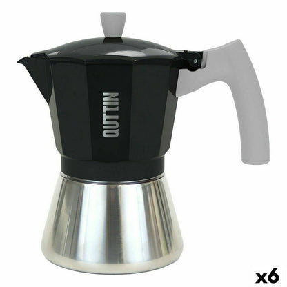 Italienische Kaffeemaschine Quttin 6 Tassen Aluminium Stahl 300 ml (6 Stück)