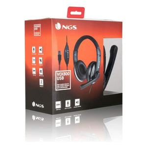 Headphones with Microphone NGS NGS-HEADSET-0196 Black