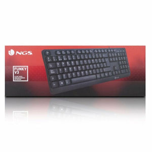 Tastatur NGS NGS-KEYBOARD-0344 Schwarz Qwerty Spanisch QWERTY