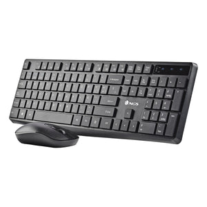 Clavier et souris sans fil NGS NGS-KEYBOARD-0381 Noir Espagnol Qwerty QWERTY