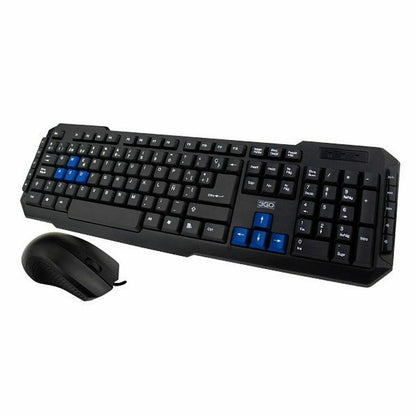 Tastatur mit Maus 3GO COMBODRILE2 Qwerty Spanisch Schwarz