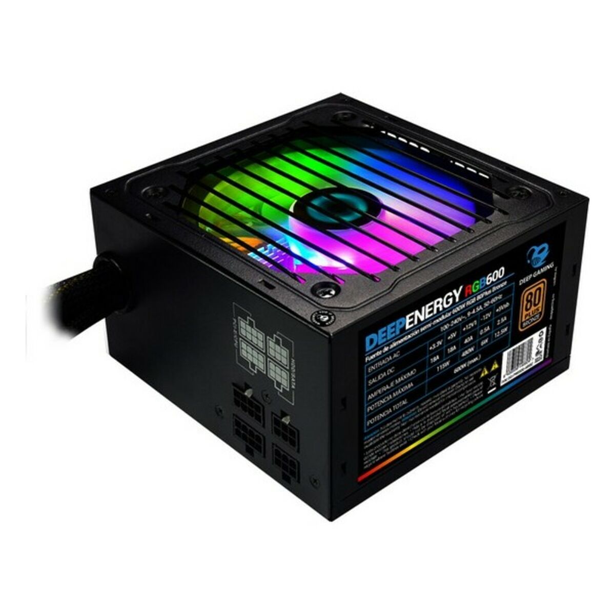 Power supply CoolBox DG-PWS600-MRBZ 600 W ATX RGB Black 80 Plus Bronze