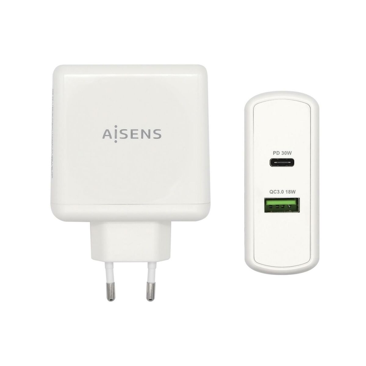 USB Wall Charger Aisens ASCH-2PD30QC-W 48 W White USB-C