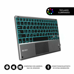 Clavier Bluetooth avec Support pour Tablette Subblim SUB-KBT-SMBT51 Gris Multicouleur Espagnol Qwerty QWERTY