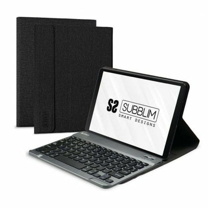 Bluetooth-Tastatur für Tablet Subblim SUBKT3-BTL200 Schwarz Qwerty Spanisch