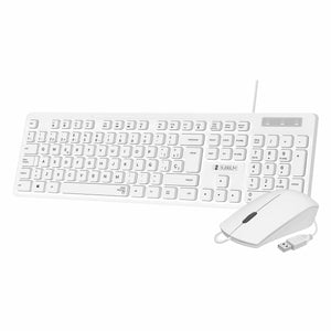 Tastatur mit Maus Subblim Business Slim Weiß Spanisch