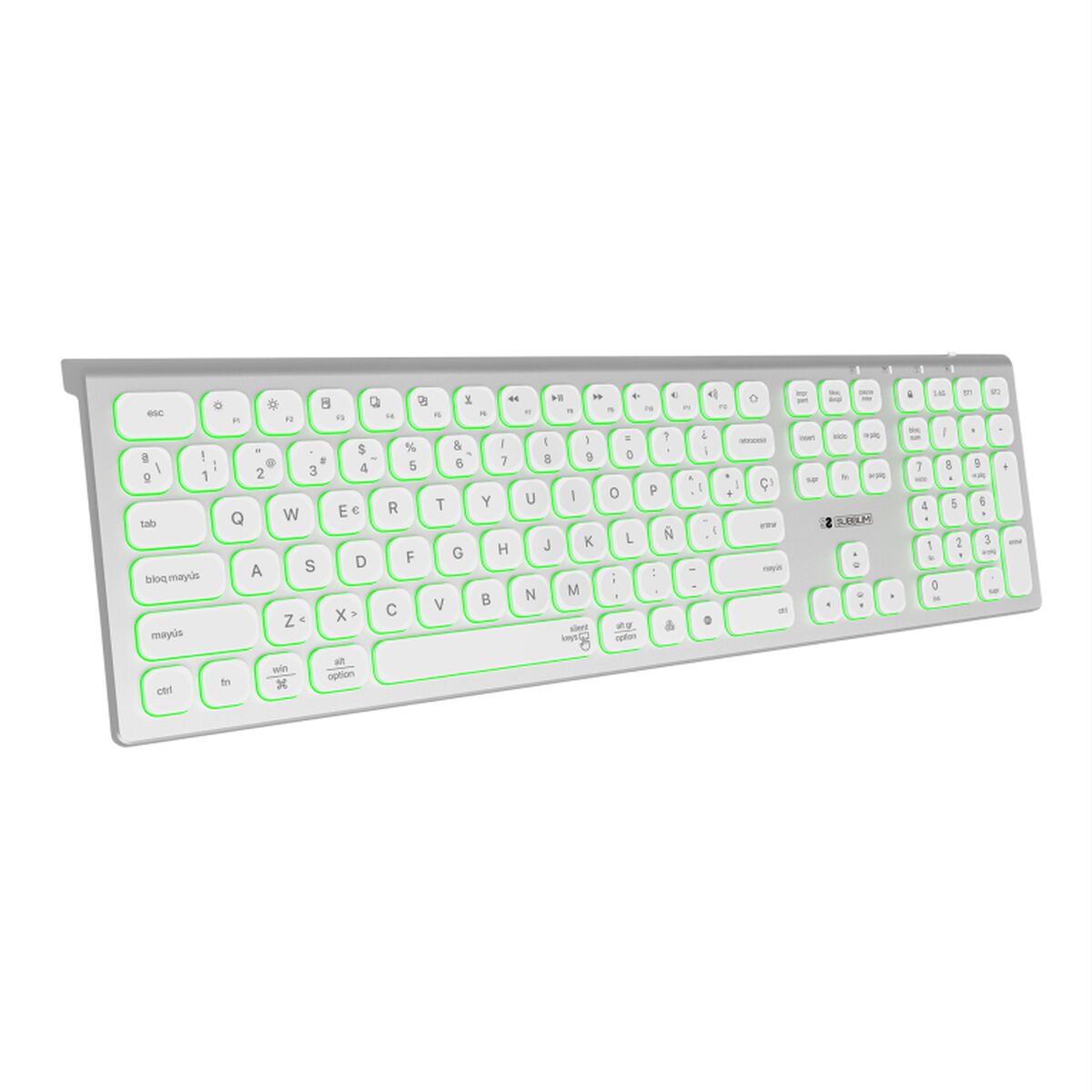 Clavier Bluetooth Subblim SUBKB-3MIE300 Espagnol Qwerty Blanc