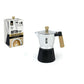 Italian Coffee Pot Quttin Wood Aluminium 6 Cups