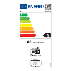 TV intelligente TCL 43C631 43" WI-FI 4K Ultra HD 43"