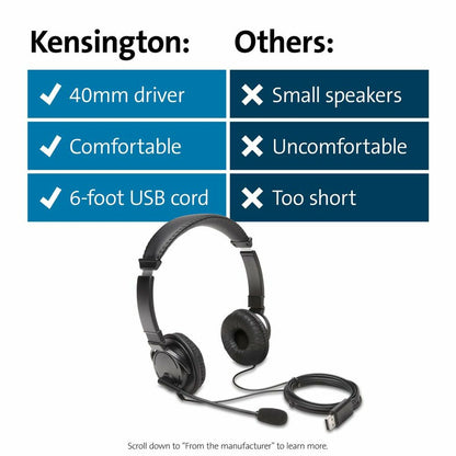 Casques avec Microphone Kensington K97601WW Noir