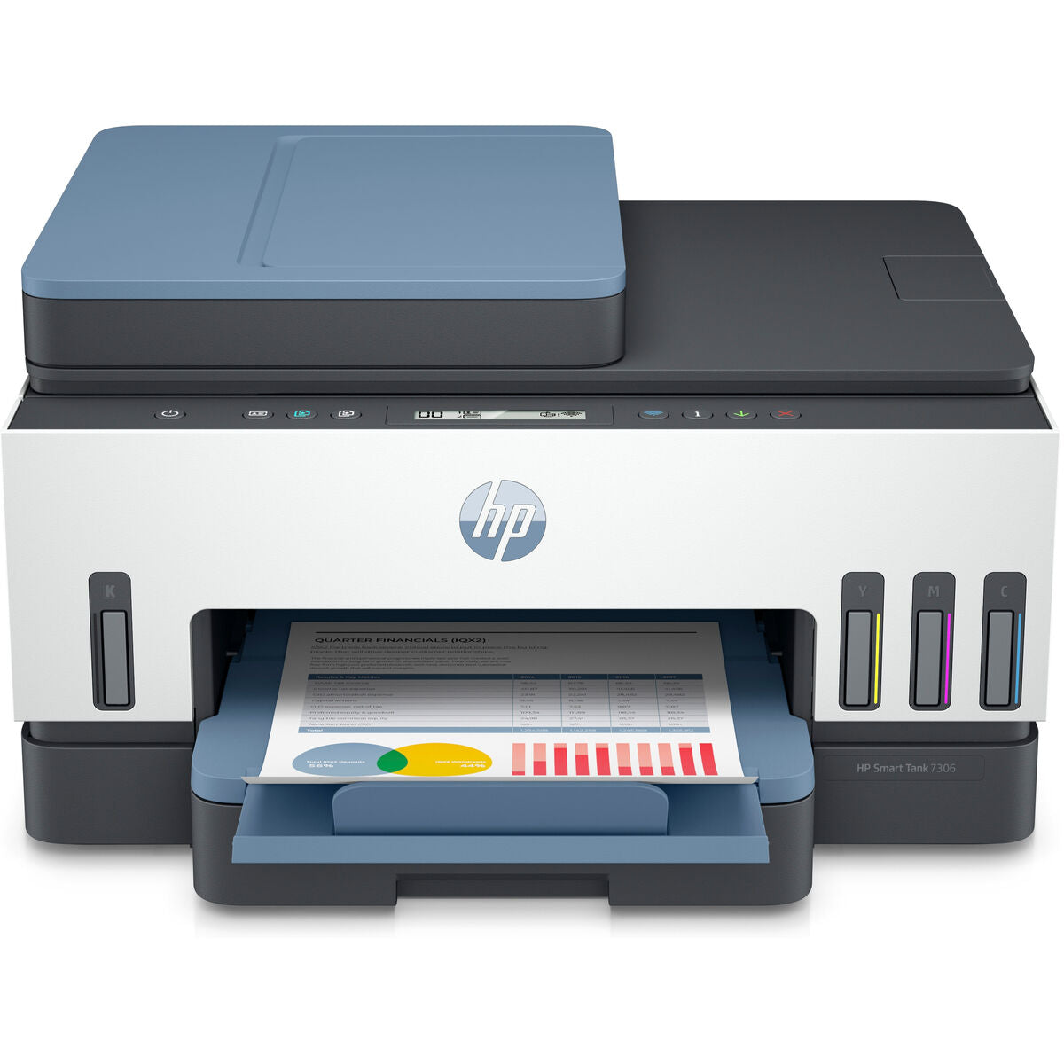 Multifunktionsdrucker HP Impresora multifunción HP Smart Tank 7306, Impresión, escaneado, copia, AAD y Wi-Fi, AAD de 35 hojas; E