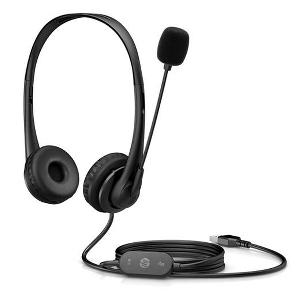 Kopfhörer mit Mikrofon HP Wired USB Headset Schwarz