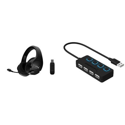 Kopfhörer mit Mikrofon Hyperx Auriculares gaming inalámbricos HyperX Cloud Stinger Core + 7.1 (negro) Schwarz