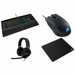 Pack Gaming Corsair K55 RGB PRO + HS55 + HARPOON RGB PRO + MM100 Espagnol Qwerty